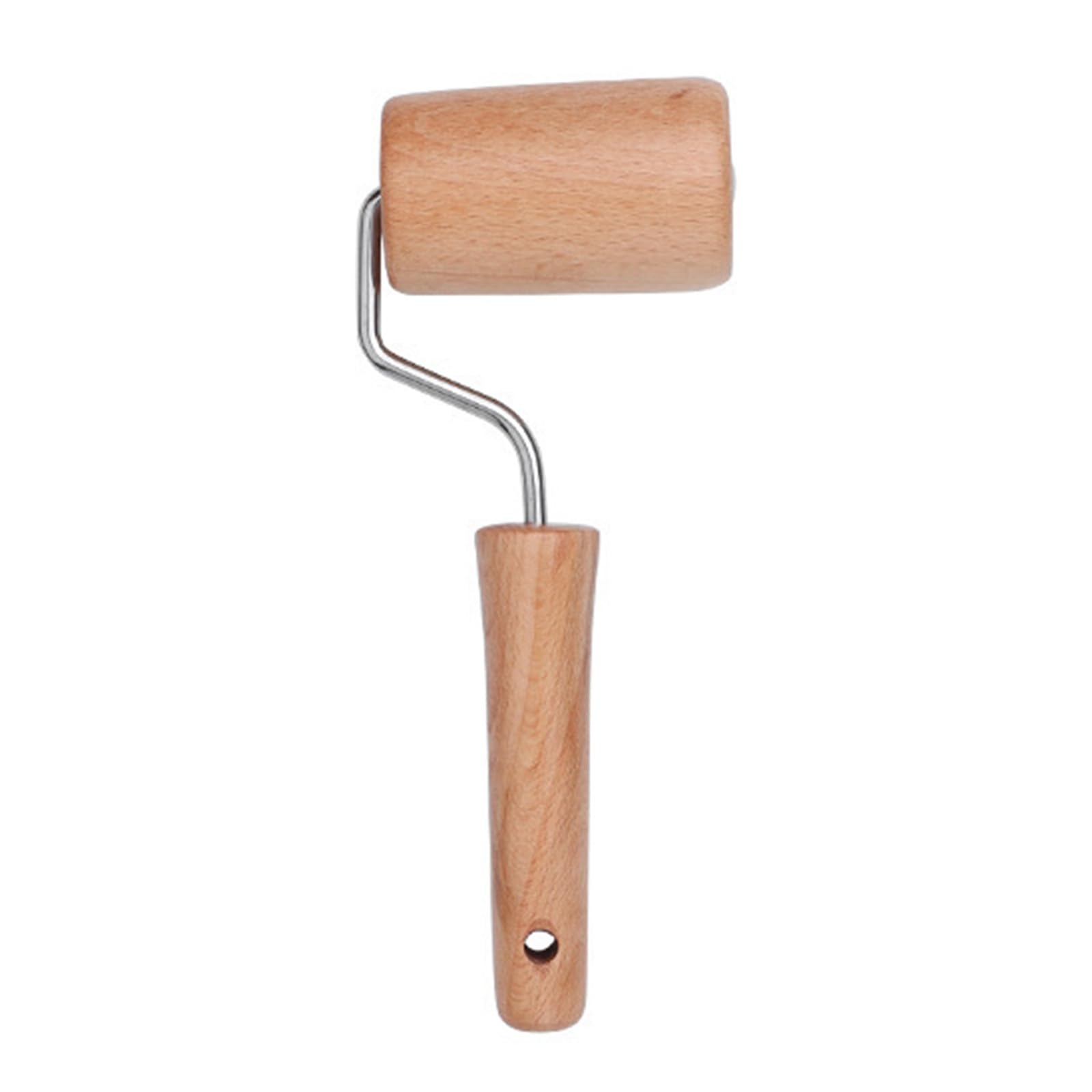 NEWFT Ergonomic Handle Kitchen Rolling Pin Wooden Dough Flattener Beechwood Roller For Baking Cooking And Food Preparation