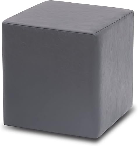 Reposapiés cuadrado otomano de piel sintética otomana tapizada tejida a mano Mesa de centro y asiento de salón Taburete cambiador de zapatos