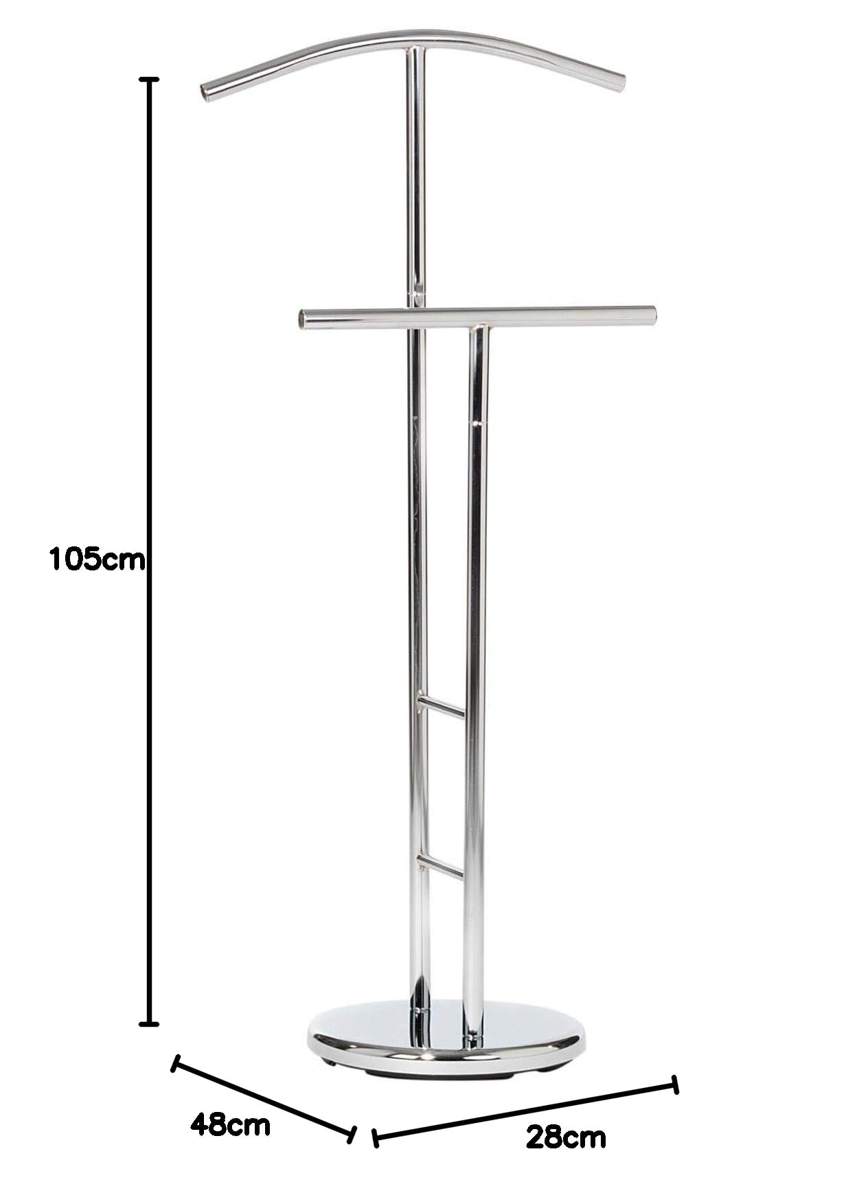 IDIMEX Valet de Chambre Valet de Nuit Porte vêtement LAURENZ chromé