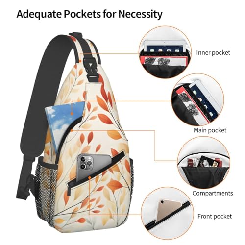 Bolso tipo bandolera con estampado hojas otoño unisex miniatura 4