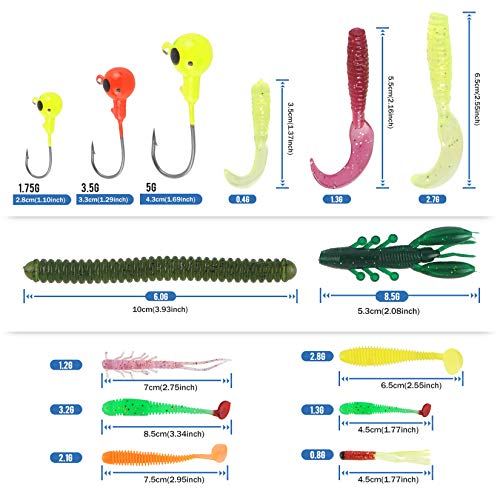 Foto von RoseFlower 146-teilige Kunstköder Set Kunstköder Gummifische Angeln mit Angelausrüstung Box - Angelzubehör Kit Inklusive Angelhaken, Würmer, Frösche, Hechtköder, Forellenköder und Weitere Zubehörteile