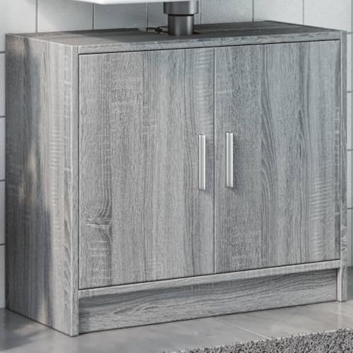 Vetnasa Armario de Lavabo Madera de ingeniería Gris Sonoma 63x29x55 cm Mobiliario, Conjuntos de Muebles, Muebles de baño Gris 13,6 KG