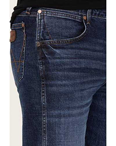 Wrangler Men's Retro Holsteiner Dark Wash Slim Boot Stretch Denim Jeans Blue 34W x 36L US2