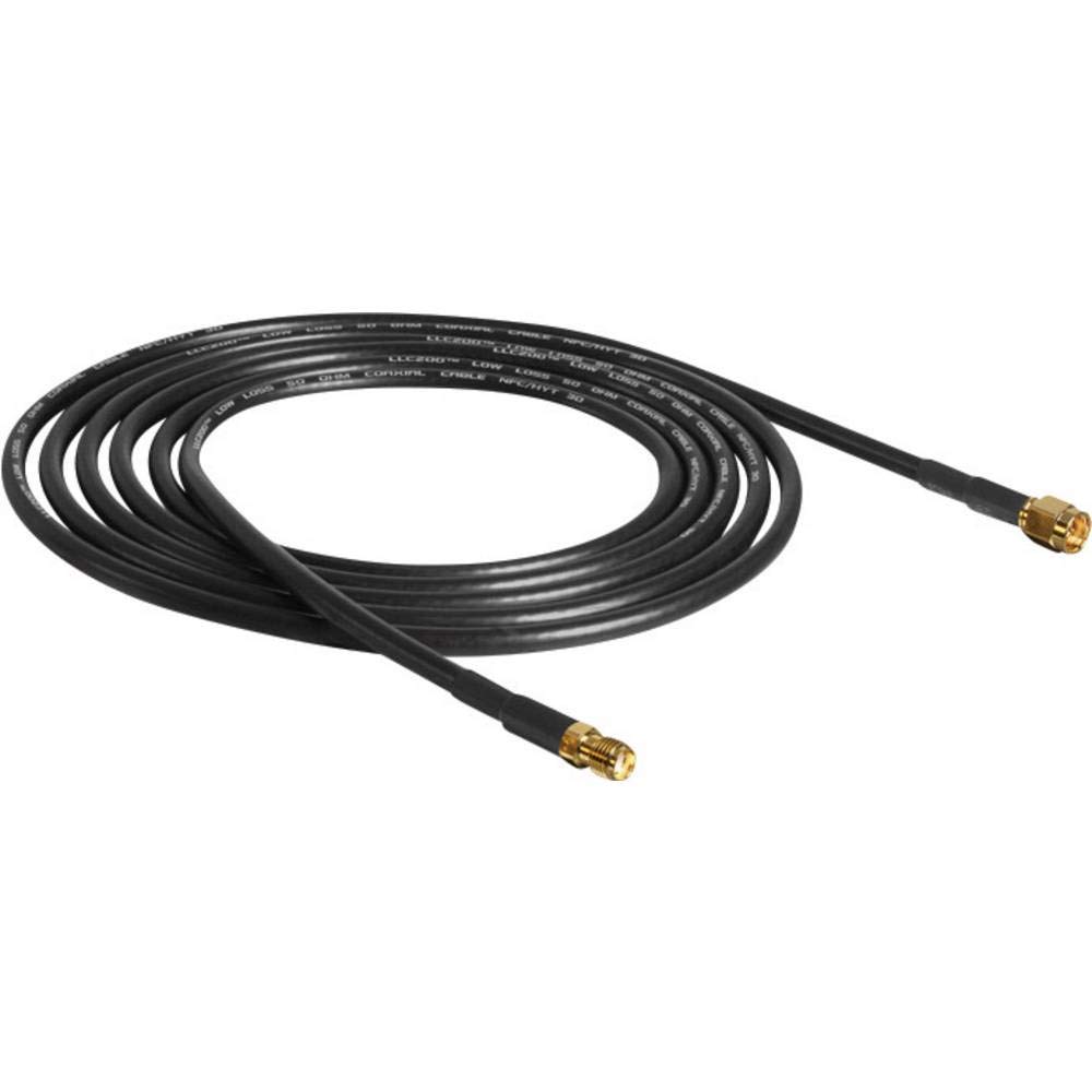 DeLOCK 10m SMA m/f - Cable coaxial (10 m, SMA, SMA, CFD200, Male Connector/Female Connector, Negro)