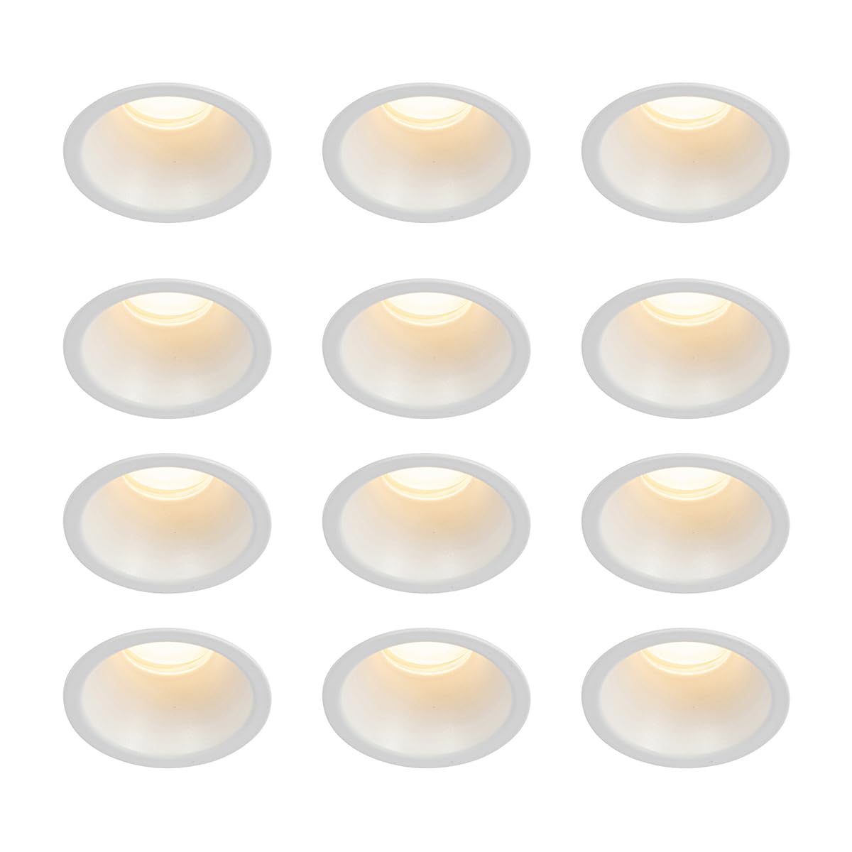 Qazqa Moderno Set de 12 focos empotrables blancos GU10 35 mm IP44 - Dept Aluminio Redonda Adecuado para LED Max. 6 x 50 Watt