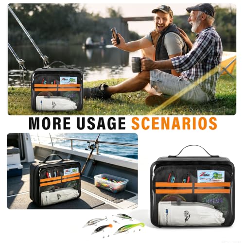 Bolsa blanda impermeable para cebos DSLEAF, bolsa para señuelos de pesca, negra miniatura 6
