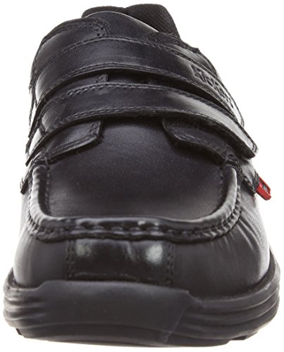 Image of Kickers Men's Reasan Twin Strap Black Leather School Shoes | Sporty Comfort | Durable & Flexible | Premium Quality, Black, 46