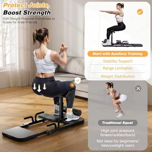 Image of seanleecore Hip Thrust & Squat Machine for Home - Multi-Function Glute Builder, Leg & Core Strengthening Equipment - Adjustable Sissy Squat, Hip Thrusts, Squat Assist Machine for Home Gym