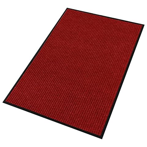 fani Heavy Duty Large Outdoor Indoor Entrance Doormat Red Waterproof Low Profile Entrance Rug Front Door Mat Patio Anti-Skid Rubber Back, 35x60 inch (Red) Cover