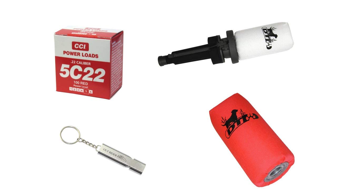 DT SystemsDummy Launcher Value Pack - Launcher, Two 6 Inch Dummies (Orange and White), Red Powerload, Free ORP Whistle.