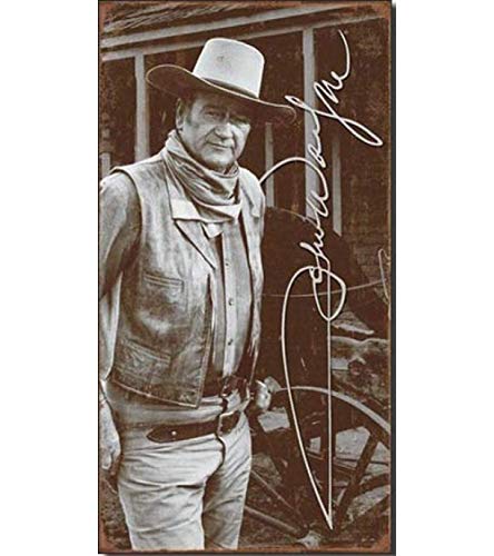 Signs 4 Fun SIGJW0 John Wayne Signature Metal Tin Sign, Grey