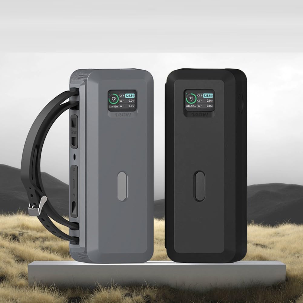 Silikon-Schutzhülle für Anker 737 Power Bank, für weiche Haut mit tragbarem Griff, 161 x 55 x 63 mm, kompatibel mit Stativhalterung (14-Zoll-Mutter), Schwarz