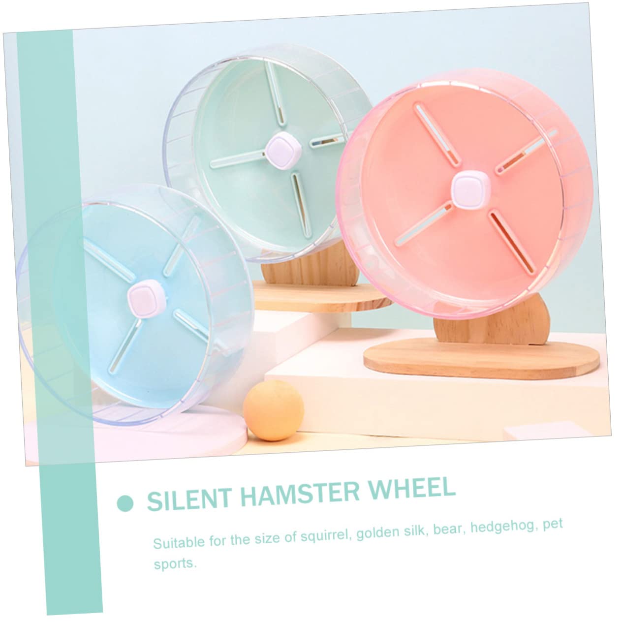 Toyvian Geräuschloses Hamsterrad Laufrad aus Kunststoff mit Halterung 20cm Kompaktes Chinchilla und Kleintierzubehör für Hamster Mäuse Rennmäuse