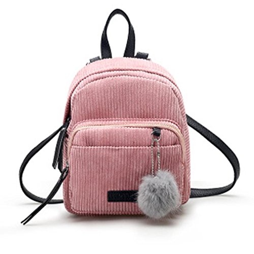 Goodsatar Mujer Cuero de la PU Mochilas Mochilas  Bolso de viaje (Rosa)