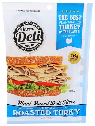 Unreal Deli, Plant Based Deli Slices Roasted Turk'y, 5 Ounce