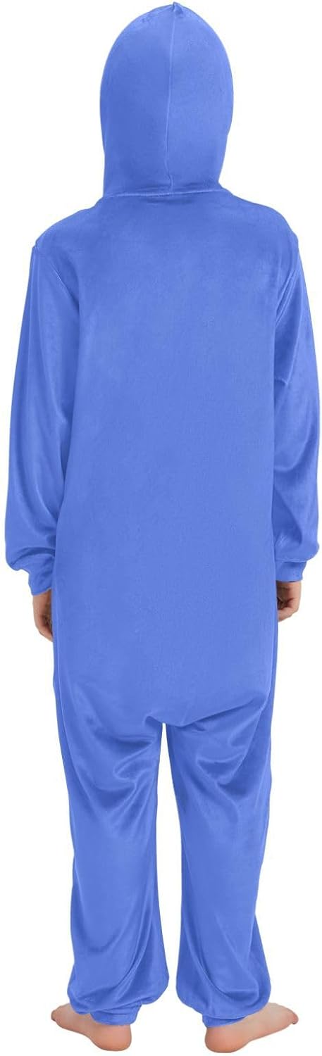 Youth Onesie Costume Salmon One Piece Winter PJs with Hood Long Sleeve Zip Up Homewear 4T