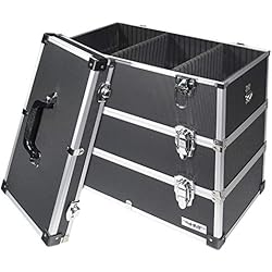 Maletin Aluminio Vacio HMF 14660900 - Maletín de herramientas de aluminio, vacío, con separadores individuales, estantes a elegir, color negro