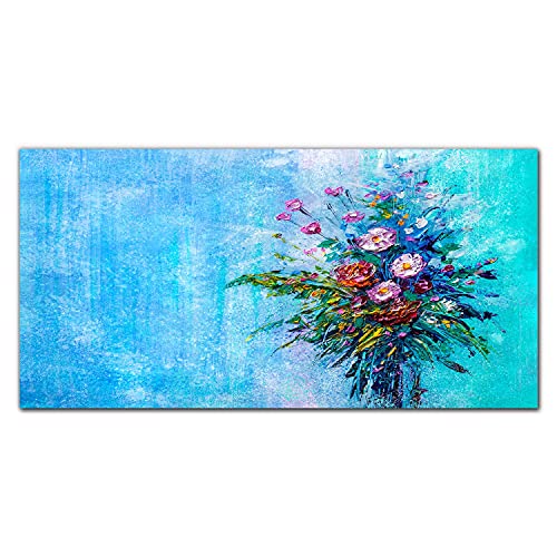 Tableau en verre trempé 100x50cm haut de gamme Coloray floral pour salon chic