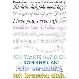 Yezirzax 10 Stück I Love You Drive Safe Aufkleber, Wasserfeste Lustige Aufkleber mit Sprüchen für den Rückspiegel Autofenster