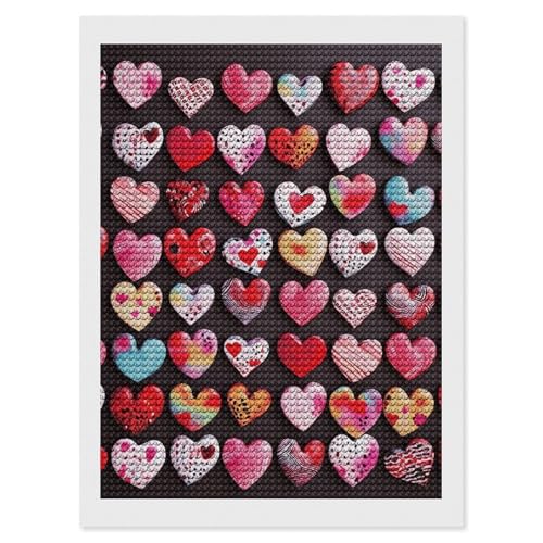Kit peinture diamant 5D cœur rond PNOMEDPKJ pour décoration murale