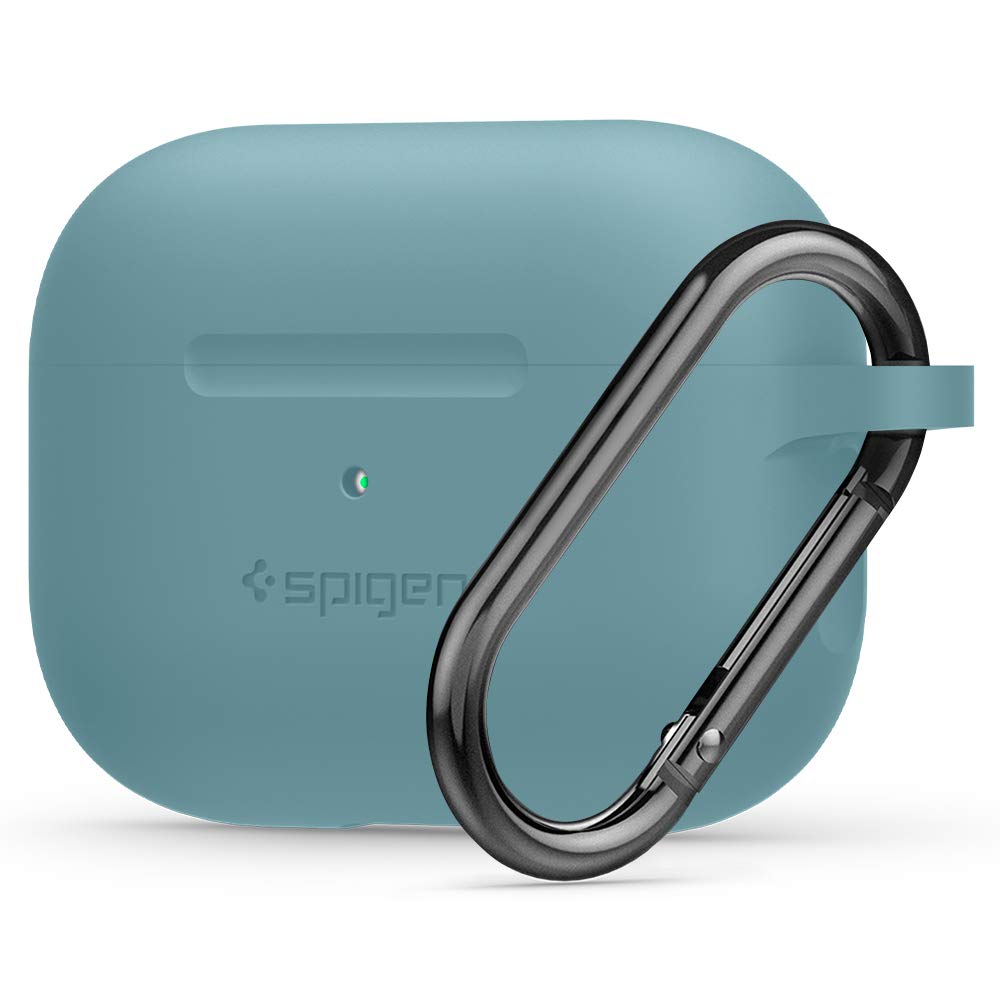 Spigen AirPods ケース カバー カラビナ リング グリーン Spigen Apple AirPods Pro ケース カバー カラビナ リング付き