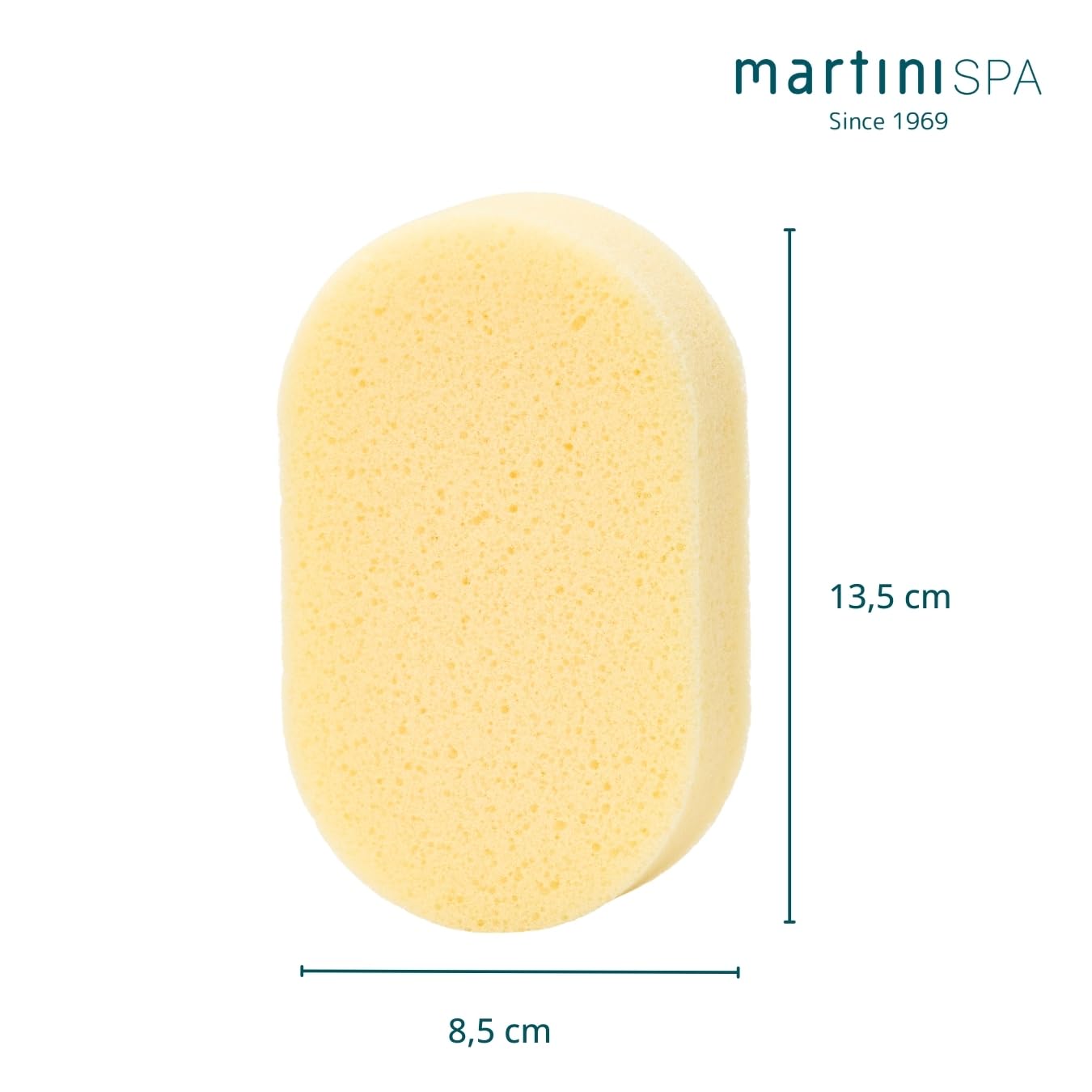 Martini SPA - Enfants - Éponge pour bébé en polyuréthane extra doux, beige, 14 x 8,5 x 3,5 cm, 29 g, 1 unité - Fabriqué en Italie