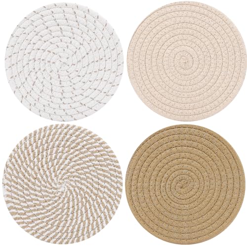 Me.Fan MF-MXGRD-4SET-2 Trivets/Potholders 4 Set Cotton Thread Weave Trivets For For Hot Pots And Pans - Large Coasters/Hot Pads/Hot Mats To Protect Desktop & Countertop cover