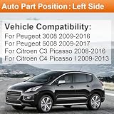 SENZEAL Szkło Lusterka Bocznego Kierowcy Podgrzewane z Płytą Nośną do Peugeot 3008 2009-2016 5008 2009-2017 Citroen C3 Picasso 2008-2016 C4 Picasso 2009-2013 (Lewa strona)