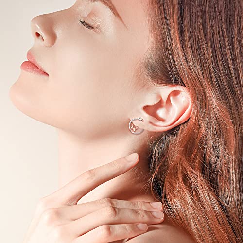 Pig/Axolotl/Ladybug/Panda/Yorkie/Duck Hoop Earrings for Women 925 Sterling Silver Cute Animal Huggie Hoop Earrings Jewelry Gifts for Sensitive Ears2