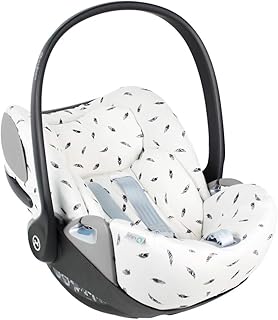 UKJE Fundas para Sillas de Algodón Oeko-Tex para Silla de Coche Cybex Cloud Z Funda Silla Garantiza la Comodidad de la Piel del Bebé y Ayuda a no Sudar Blanco