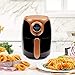 Copper Chef 2 QT Air Fryer - Turbo Cyclonic Airfryer With Rapid Air Technology For Less Oil-Less Cooking. Includes Recipe Book (Black)