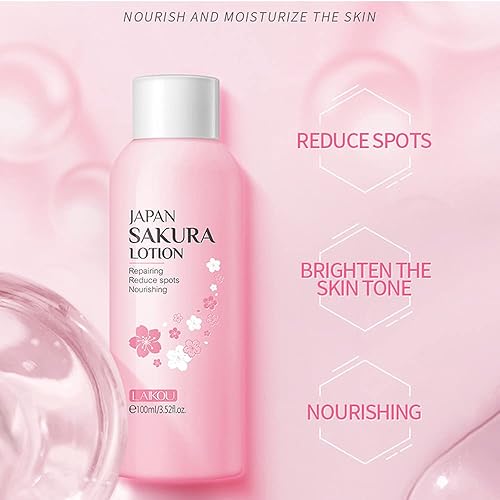 Miniatura 3 de Sakura Loción facial Esencia hidratante para poros retráctiles cuidado diario, loción de tóner hidratante reparadora crema facial suero de vitamina