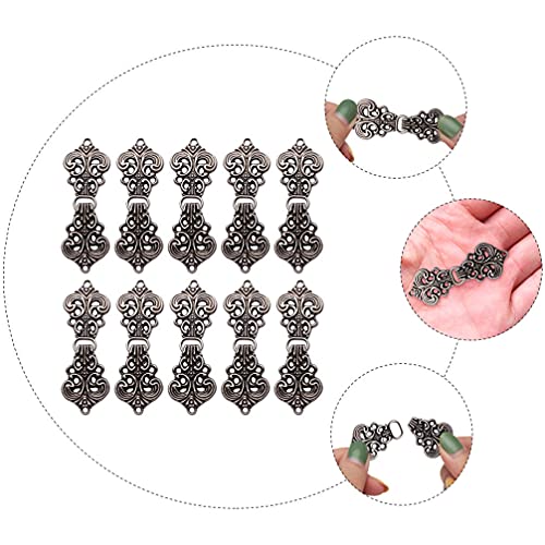 HEALLILY 10 works Vintage Sweater Shawl Clips Filigree Trivet Cape or Cloak Clasp Fasteners Clothes Clip Scarves Clasp Cardigan Link Buckles Collar Dresses Connector Brooche Pin 5X1. 8cm - Image 4