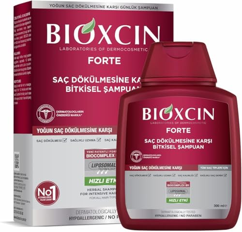 BIOXCIN Forte Shampoo gegen Haarausfall 300 ml – Pflanzliches Haarshampoo mit BioComplex B11, für Frauen und Männer, stärkt dünnes Haar, dermatologisch getestet