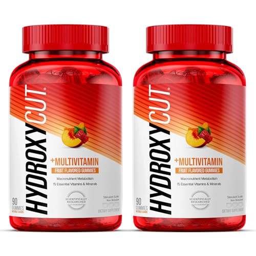 Hydroxycut Gummies (Pack of 2) - 99% Caffeine Free - Metabolize Carbs
