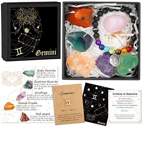 Hihealer Zodiac Gifts for Women, Spiritual Gifts, Zodiac Gifts, Astrology Gifts for Women, Horoscope Gifts with Birthstone, Healing Stone Gifts, Unique Birthday Gifts for Women