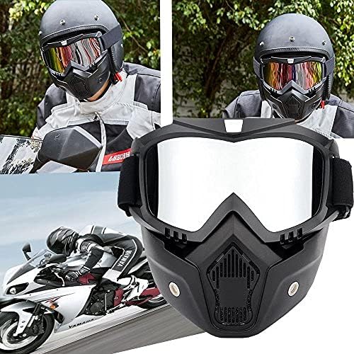 QUICKMOVE Goggle Mask Anti Scratch UV Protective Face & Eyewear Windproof Dirt Shield With Soft Foam Padded Detachable Mouth Filter For cycling Bike Off Road Racing Ride Unisex 3