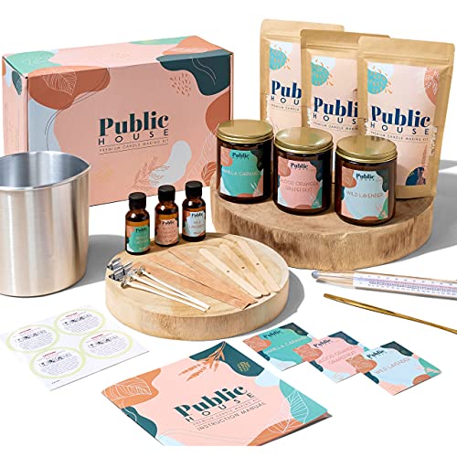 Candle Making Kit for Adults, Candle Kit, Soy Wax Candle Making Kit, DIY Candle Making Kit for Beginners, Scented Candle Maker Supplies Kit Set, Full Starter Candles Maker Kits, Fragrance, Wick, Jars