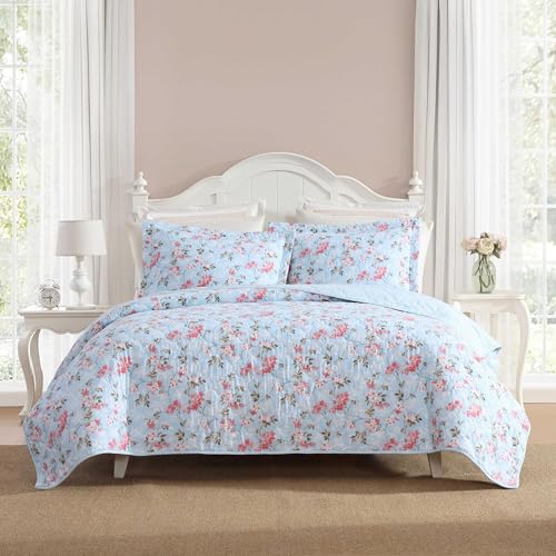 Laura Ashley - Full/Queen Quilt Set, Super Soft...
