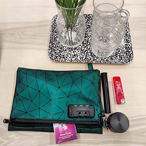 Smell Proof Bags with Combination Lock, 6"x 9" Smell Proof Pouch Container, Odor Proof Stash Bag for Travel - Keeps Scents Locked - Hide Odor and Scent(Green) - Image 4