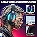 Krysenix PG1 RGB Gaming Headset für PS4, PS5, PC, Xbox,Switch, Kabel Gaming Kopfhörer mit LED Licht, Over Ear Computer Headset mit Noise Cancelling Mikrofon und 3,5 mm Klinke,Tief schwarz