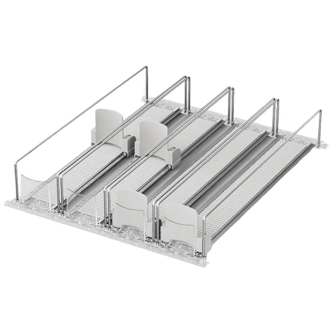 Hndhbfgrt Automatic Beverage Pusher for Fridge Transparent Drinking Sliding Container Transparents Kitchen Storage Boxes Shelf Glide 4pcs