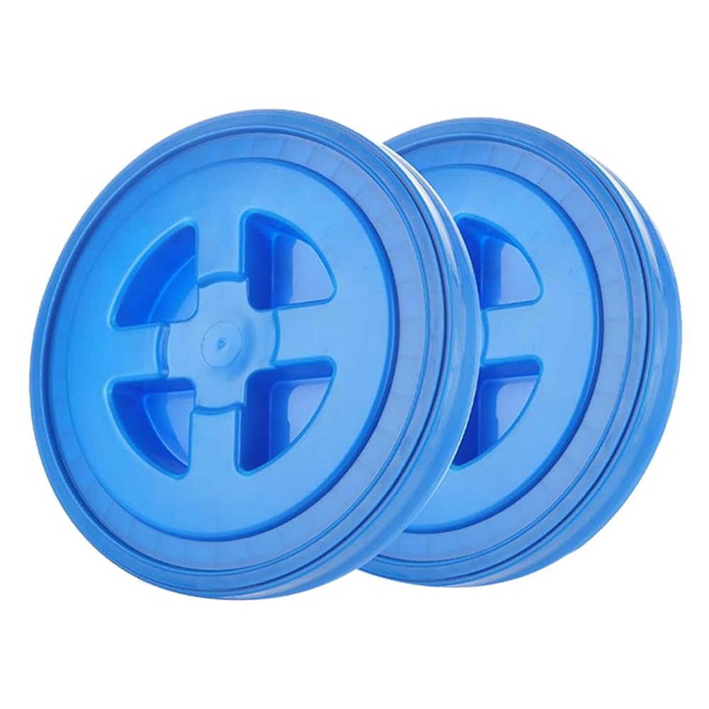 qimoi 2 Pieces 5 Gallon Leak-Proof Bucket Lid Plastic Storage Buckets Seal Lids Pail Lid Pet Food Storage
