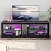 Bestier RGB TV Ständer für 65+ Gaming Entertainment Center Gaming LED TV Media Console Tisch mit 2 Glasablagen PS Gaming TV Schrank für Wohnzimmer Schwarz Marmor