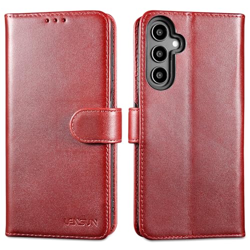 Étui portefeuille Samsung A15 5G housse clapet protection RFID vin rouge