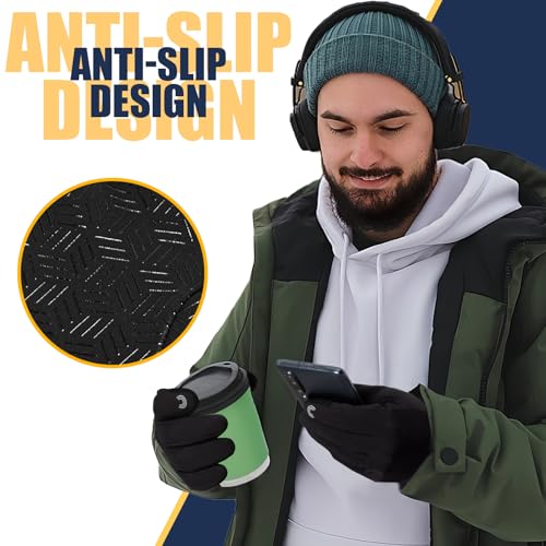 pixel panda winter gloves for men women warm touchscreen gloves for cold weather thin water-resistant windproof non-slip gloves for cycling driving running hiking