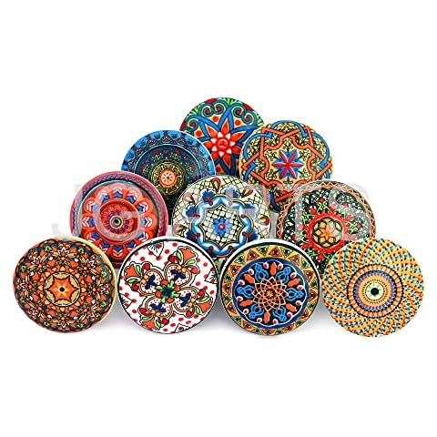 JGARTS 10 x Mix Vintage Look Flower Ceramic Knobs Door Handle Cabinet Drawer Cupboard Pull Mandala Xfer New Cover