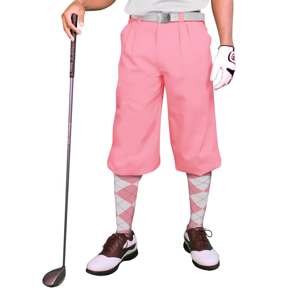Golf Knickers Pink Microfiber (Plus Fours) for Men - 36
