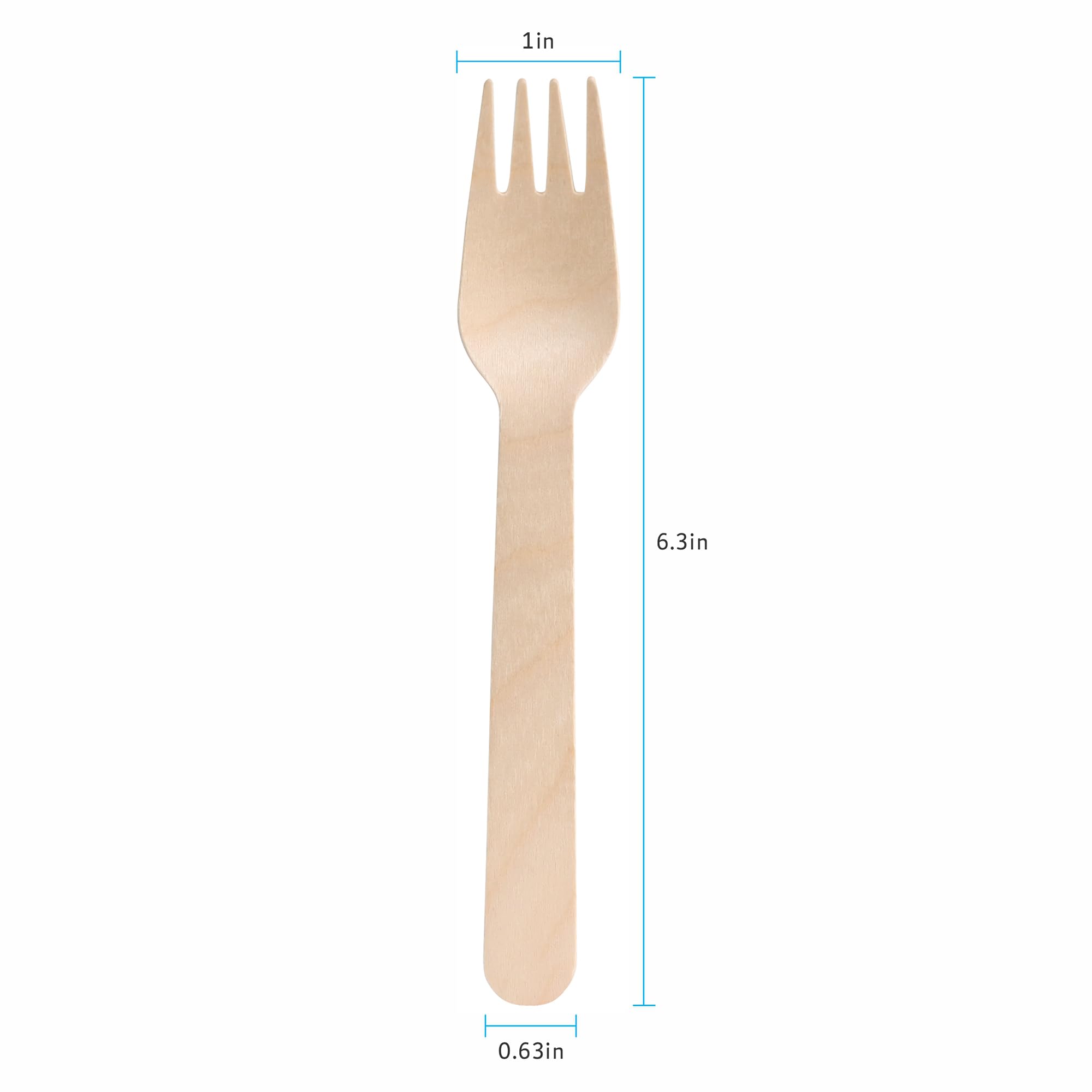 Compostable Cutlery Set - 300 Piece Wooden Utensils -2