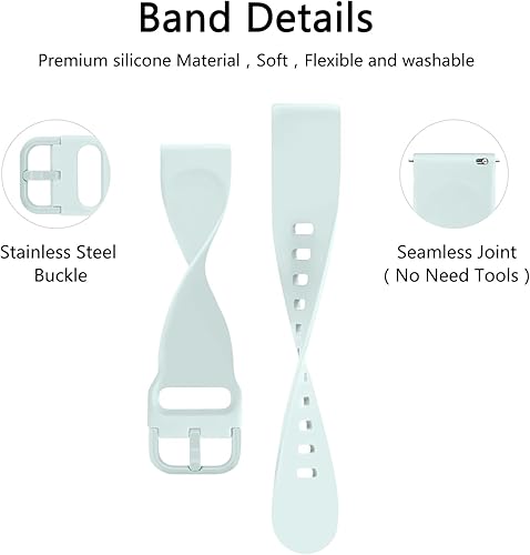 Miniatura 3 de Meliya Paquete de 4 correas de reloj, 0.78 pulgadas, 0.86 pulgadas, correa de repuesto de silicona suave de liberación rápida para mujeres y hombres